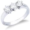 Gioielli di Valenza Anello modello Trilogy in Oro bianco 18k con Diamanti ct. 0,75
