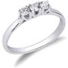 Gioielli di Valenza Anello Trilogy in Oro bianco 18k con Diamanti, 0,25 ct