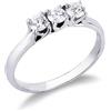 Gioielli di Valenza Anello Trilogy in Oro bianco 18k con Diamanti, 0,60 ct