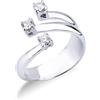 Gioielli di Valenza Anello trilogy in oro bianco 18k con diamanti ct. 0,35