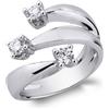 Gioielli di Valenza Anello Trilogy in Oro bianco 18k con Diamanti ct. 0,60