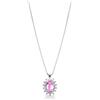 Gioielli di Valenza Collana in oro bianco 18k e ciondolo con zaffiro rosa e diamanti