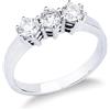 Gioielli di Valenza Anello trilogy in oro bianco 18k con diamanti, 0.80 ct