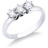 Gioielli di Valenza Anello trilogy in oro bianco 18k con diamanti, ct 0.45
