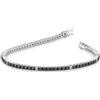 Gioielli di Valenza Bracciale Tennis in oro bianco 18k con diamanti neri e bianchi alternati