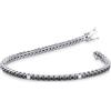 Gioielli di Valenza Bracciale Tennis in oro Bianco 18k con Diamanti neri e bianchi