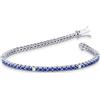 Gioielli di Valenza Bracciale Tennis in oro Bianco 18k con Zaffiro Blu e Diamanti