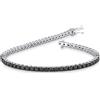 Gioielli di Valenza Bracciale Tennis in oro Bianco 18k diamanti neri
