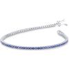 Gioielli di Valenza Bracciale Tennis filo in oro Bianco 18k con Zaffiri Blu
