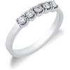 Gioielli di Valenza Anello Veretta a 5 pietre in Oro bianco 18k con diamanti ct. 0,35