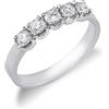 Gioielli di Valenza Anello Veretta a 5 pietre in Oro bianco 18k con diamanti ct. 0,50