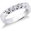 Gioielli di Valenza Anello Veretta diamantata ai lati a 5 pietre in Oro bianco 18k con diamanti ct. 0,50
