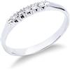Gioielli di Valenza Anello Veretta a 5 pietre in Oro bianco 18k con diamanti ct. 0,10