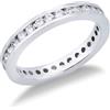 Gioielli di Valenza Anello Eternity a binario in Oro bianco 18k con Diamanti da 0.03 ct