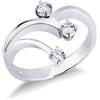 Gioielli di Valenza Anello Trilogy in Oro bianco 18k con Diamanti, ct. 0,30