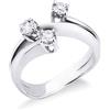 Gioielli di Valenza Anello trilogy in oro bianco 18k con diamanti