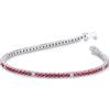 Gioielli di Valenza Bracciale Tennis in oro Bianco 750 con Rubini e Diamanti