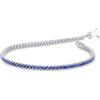 Gioielli di Valenza Bracciale Tennis in oro Bianco 18k con Zaffiri Blu, larghezza maglia 2,35 mm circa