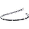 Gioielli di Valenza Bracciale Tennis Filo in oro Bianco 18k con Diamanti neri e bianchi