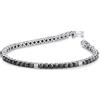 Gioielli di Valenza Bracciale Tennis oro Bianco 18k con Diamanti neri e bianchi
