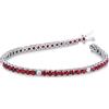 Gioielli di Valenza Bracciale Tennis in oro Bianco 18k con Rubini e Diamanti