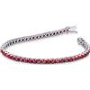 Gioielli di Valenza Bracciale Tennis in oro Bianco 18k con Rubini.