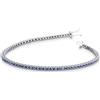 Gioielli di Valenza Bracciale Tennis in oro Bianco 18k con Zaffiri Blu