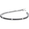 Gioielli di Valenza Bracciale Tennis con Diamanti neri e bianchi in oro bianco 18k