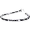 Gioielli di Valenza Bracciale Tennis in oro Bianco 18k con Diamanti bianchi e neri, punte brunite
