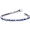 Gioielli di Valenza Bracciale Tennis con zaffiri blu e diamanti in oro bianco 18k