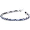 Gioielli di Valenza Bracciale Tennis oro Bianco 18k con Zaffiri Blu