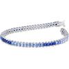 Gioielli di Valenza Bracciale Tennis in oro bianco 18k con Zaffiri blu sfumati taglio princess.