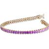 Gioielli di Valenza Bracciale Tennis in oro giallo 18k con Zaffiri Rosa