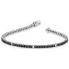 Gioielli di Valenza Bracciale Tennis in oro Bianco 18k con diamanti neri e diamanti bianchi