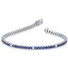 Gioielli di Valenza Bracciale Tennis in oro Bianco 18k con zaffiri blu intervallati da diamanti