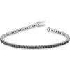 Gioielli di Valenza Bracciale Tennis in oro Bianco 18k con Diamanti neri, punte brunite