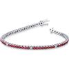 Gioielli di Valenza Bracciale Tennis griffe in oro Bianco 18k con rubini e diamanti