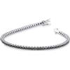 Gioielli di Valenza Bracciale Tennis in oro Bianco 18k di 2,45 mm circa di larghezza con Diamanti neri