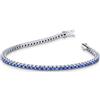 Gioielli di Valenza Bracciale Tennis in oro Bianco 18k con Zaffiri Blu, larghezza maglia 2,45 mm circa