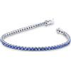 Gioielli di Valenza Bracciale Tennis in oro Bianco 18k con Zaffiri Blu, larghezza maglia 2,75 mm circa