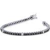 Gioielli di Valenza Bracciale Tennis in oro Bianco 750 con diamanti neri, con punte brunite, e bianchi