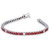 Gioielli di Valenza Bracciale Tennis in oro Bianco 18k con rubini alternati a diamanti