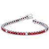 Gioielli di Valenza Bracciale Tennis quadro in oro Bianco 18k con rubini e diamanti