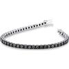Gioielli di Valenza Bracciale Tennis lineare in oro Bianco 18k con diamanti neri e punte brunite
