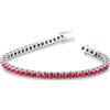 Gioielli di Valenza Bracciale Tennis lineare in oro Bianco 18k con Rubini