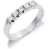 Gioielli di Valenza Anello veretta da donna a 5 pietre in Oro bianco 18k con diamanti ct. 0,25