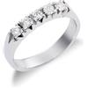 Gioielli di Valenza Anello Veretta a 5 pietre in Oro bianco 18k con diamanti, ct 0,35