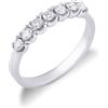 Gioielli di Valenza Anello modello Veretta a 7 pietre in Oro bianco 18k con Diamanti ct. 0,35