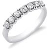 Gioielli di Valenza Anello Veretta a 7 pietre in Oro bianco 18k con diamanti ct. 0,42