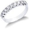 Gioielli di Valenza Anello Veretta a 9 pietre in Oro bianco 18k con diamanti ct. 0,60